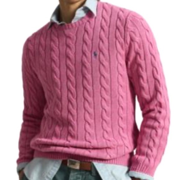 Polo Ralph Lauren Sweaters - Polo Ralph Lauren Cable Knit Sweater Womens XS Pink Cotton Classic Preppy NWT
